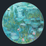 Claude Monet Vatten Lilies Bröllop Runt Klistermärke<br><div class="desc">Claude Monet Vatten Lilies Bröllop Sticker</div>