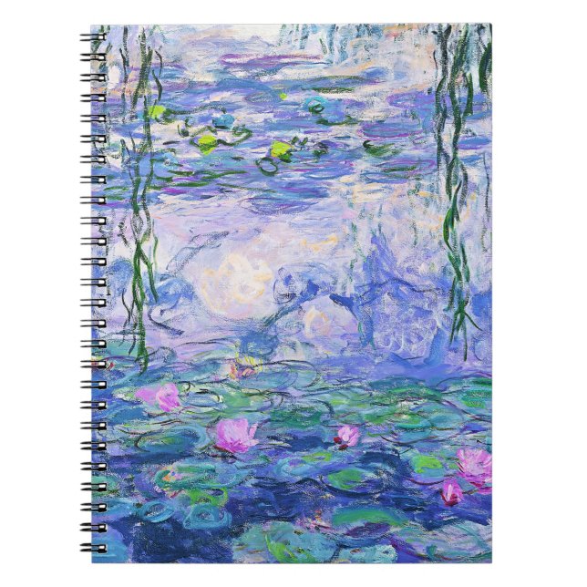 Claude Monet Vatten Lilies Fransk Impressionist Ar Anteckningsbok (Framsidan)