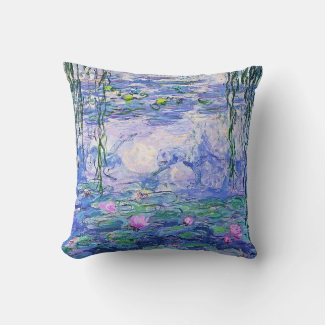 Claude Monet Vatten Lilies Fransk Impressionist Ar Kudde (Framsida)