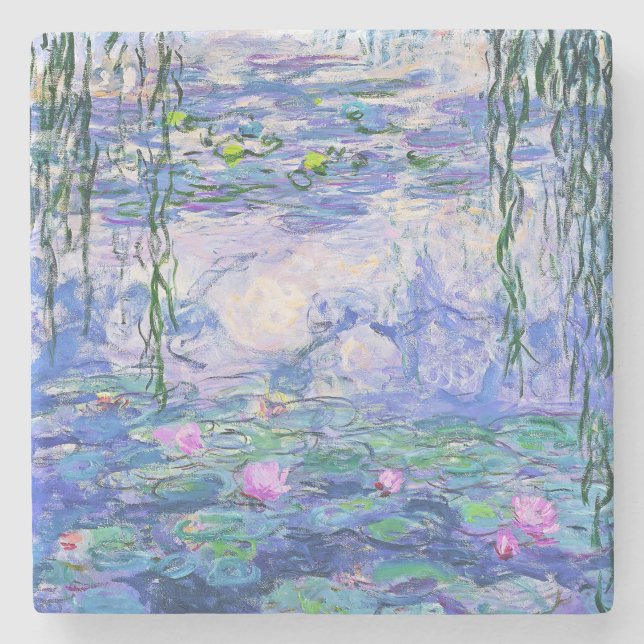 Claude Monet Vatten Lilies Fransk Impressionist Ar Stenunderlägg (Framsidan)