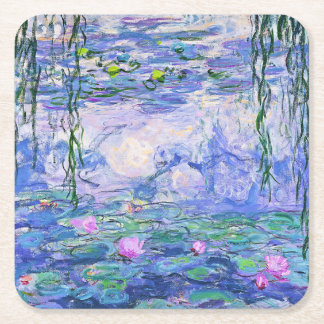 Claude Monet Vatten Lilies Fransk Impressionist Ar Underlägg Papper Kvadrat