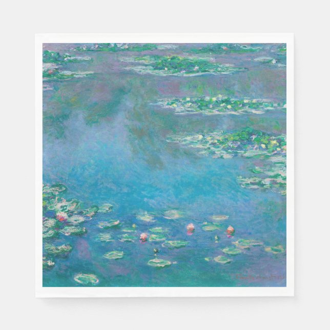 Claude Monet. Vatten Lilies. Franskens intryck Pappersservett (Framsidan)