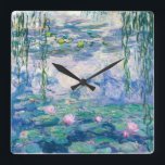 CLAUDE MONET - Vatten lilies Fyrkantig Klocka<br><div class="desc">CLAUDE MONET - Vatten liliesOil on canvas reproduktion</div>