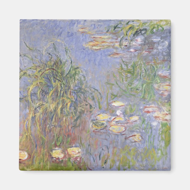 Claude Monet | Vatten-Lilies, Grödkluster Magnet (Framsidan)