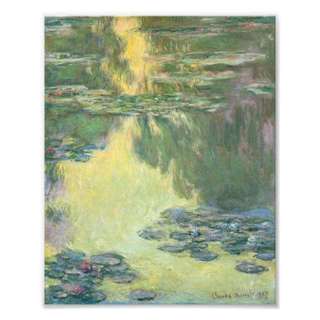Claude Monet Vatten Lilies Impressionist Painting Fototryck (Framsidan)