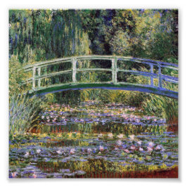 Claude Monet,vatten lilies,japanbron,trädgård, Fototryck