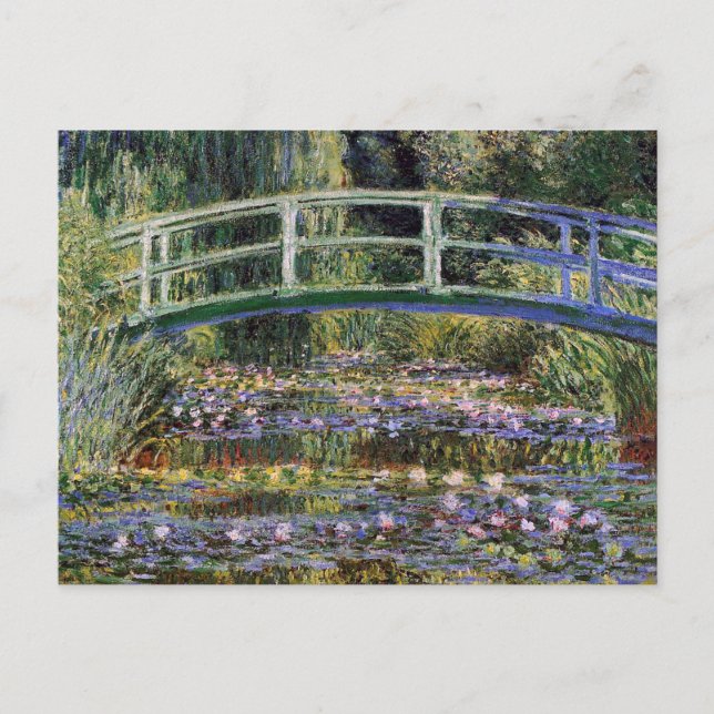 Claude Monet,vatten lilies,japanbron,trädgård, Vykort (Framsida)