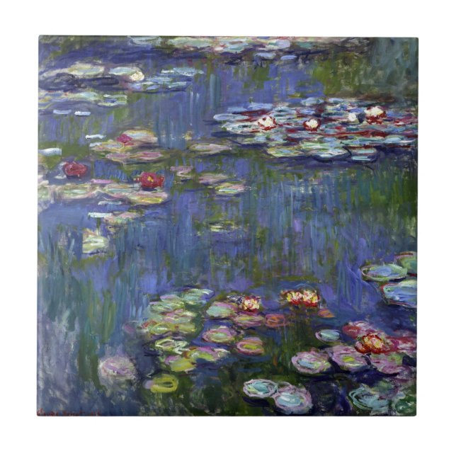 Claude Monet Vatten Lilies Kakelplatta (Framsidan)