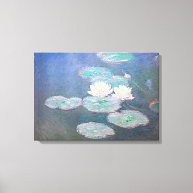 Claude Monet - Vatten Lilies, kvällseffekt Canvastryck (Framsida)