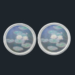 Claude Monet - Vatten Lilies, kvällseffekt Cufflinks<br><div class="desc">Vatten Lilies,  kvällseffekt / Nympheas,  Effet du soir - Claude Monet,  Oil on Canvas,  1897</div>