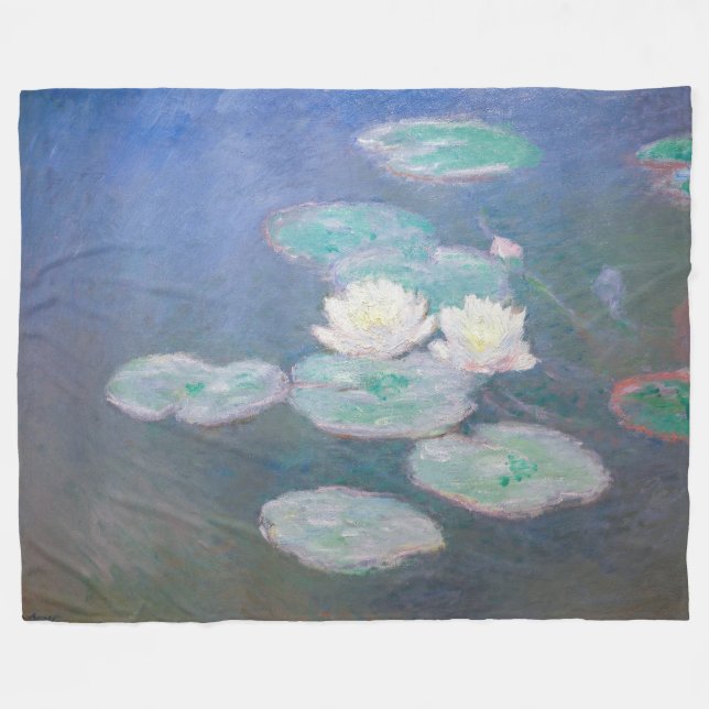 Claude Monet - Vatten Lilies, kvällseffekt Fleecefilt (Framsidan (Horisontell))