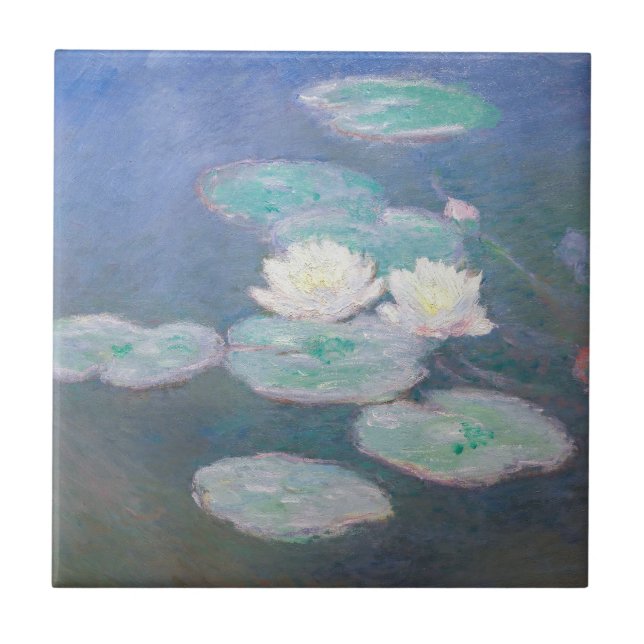 Claude Monet - Vatten Lilies, kvällseffekt Kakelplatta (Framsidan)