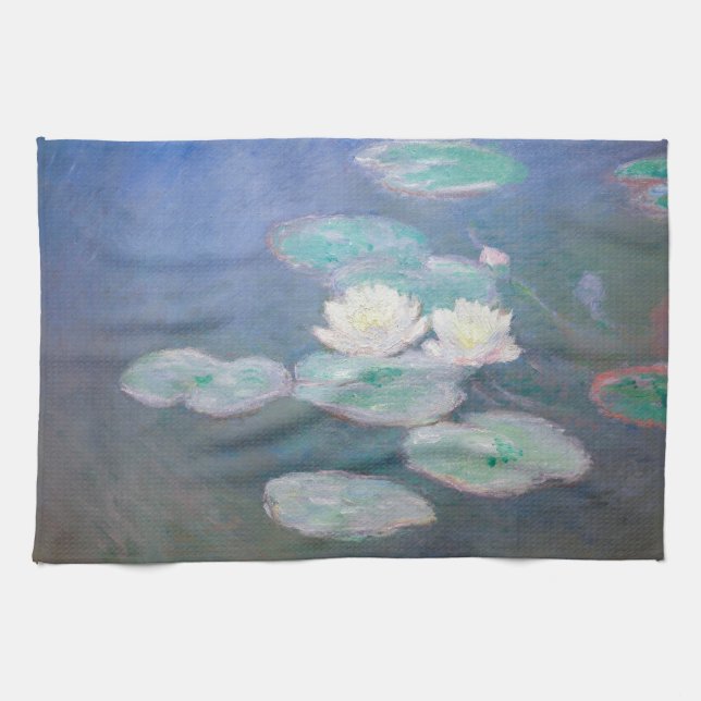 Claude Monet - Vatten Lilies, kvällseffekt Kökshandduk (Horisontell)