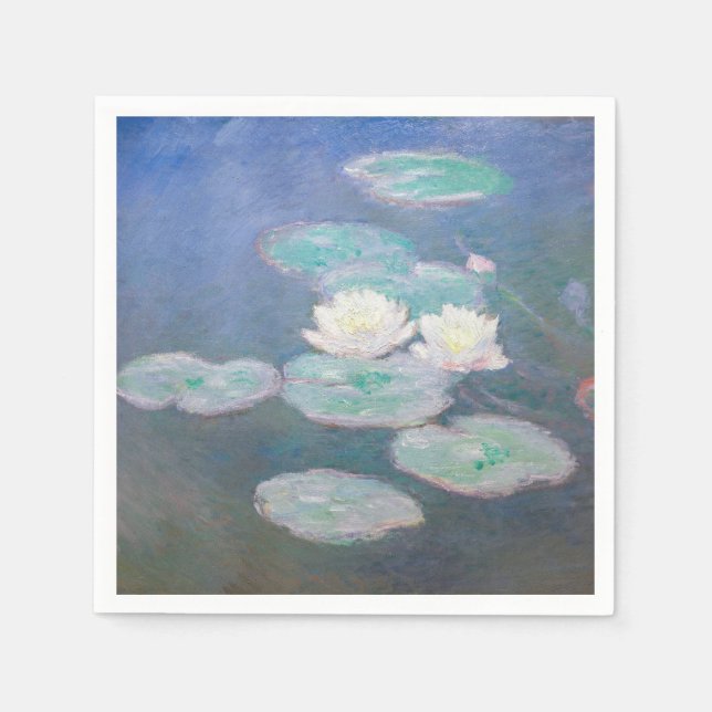 Claude Monet - Vatten Lilies, kvällseffekt Pappersservett (Framsidan)