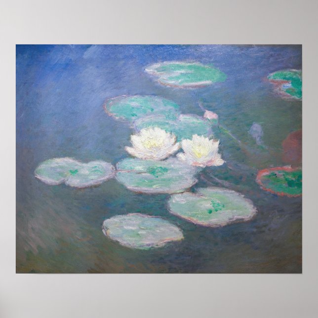 Claude Monet - Vatten Lilies, kvällseffekt Poster (Framsidan)