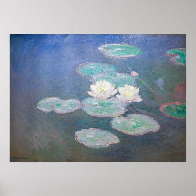 Claude Monet - Vatten Lilies, kvällseffekt Poster (Framsidan)