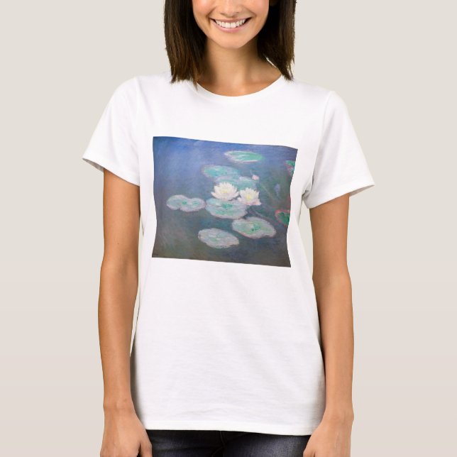 Claude Monet - Vatten Lilies, kvällseffekt T Shirt (Framsida)