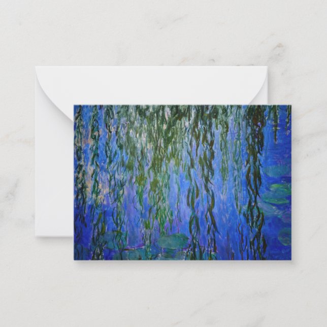 Claude Monet - Vatten Lilies med viftpil Anteckningskort (Framsida)