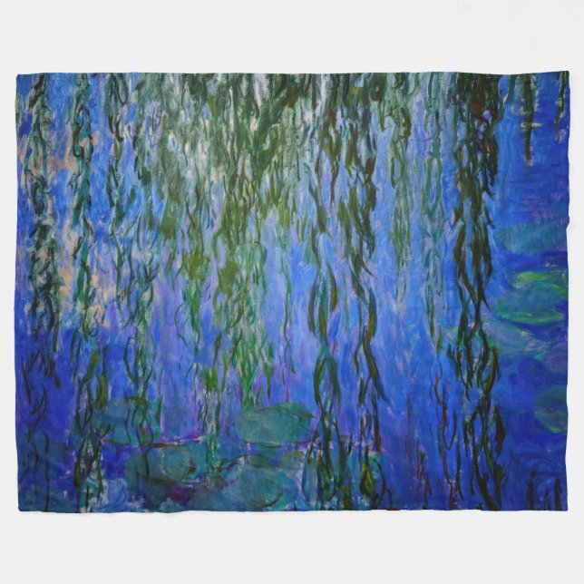 Claude Monet - Vatten Lilies med viftpil Fleecefilt (Framsidan (Horisontell))