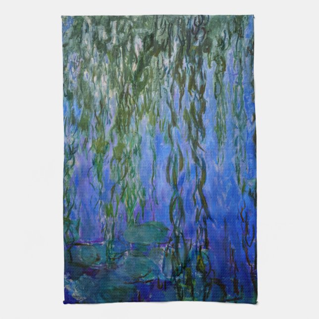 Claude Monet - Vatten Lilies med viftpil Kökshandduk (Vertikal)
