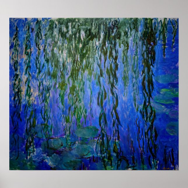 Claude Monet - Vatten Lilies med viftpil Poster (Framsidan)