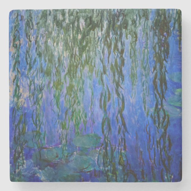 Claude Monet - Vatten Lilies med viftpil Stenunderlägg (Framsidan)