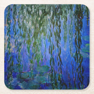 Claude Monet - Vatten Lilies med viftpil Underlägg Papper Kvadrat