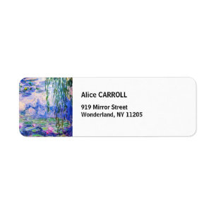 Claude Monet - Vatten Lilies / Nympheas 1919 Returadress Etikett