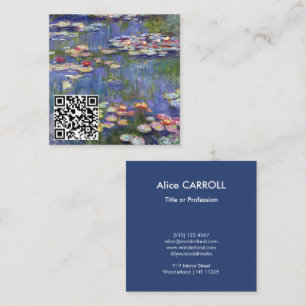 Claude Monet - Vatten Lilies / Nympheas - QR-kod Fyrkantigt Visitkort