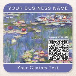 Claude Monet - Vatten Lilies / Nympheas - QR-kod Underlägg Papper Kvadrat