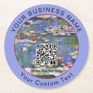 Claude Monet - Vatten Lilies / Nympheas - QR-kod Underlägg Papper Rund