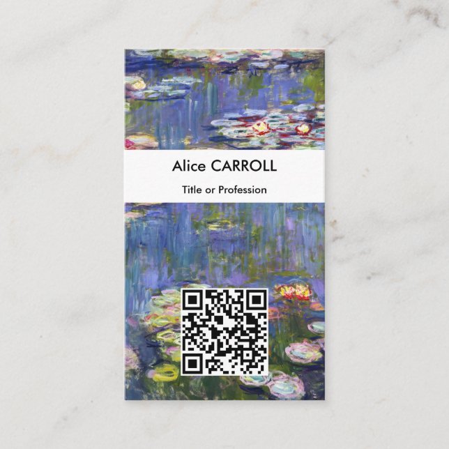 Claude Monet - Vatten Lilies / Nympheas - QR-kod Visitkort (Framsida)