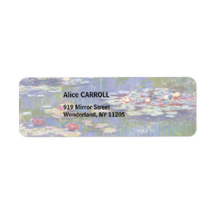 Claude Monet - Vatten Lilies / Nympheas Returadress Etikett