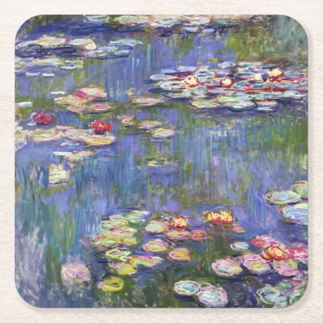 Claude Monet - Vatten Lilies / Nympheas Underlägg Papper Kvadrat (Framsidan)