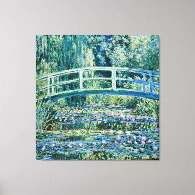 Claude Monet - Vatten Lilies och japanska bron Canvastryck (Framsida)