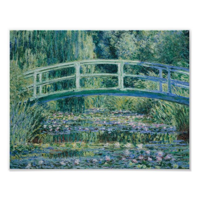 Claude Monet - Vatten Lilies och japanska bron Fototryck (Framsidan)