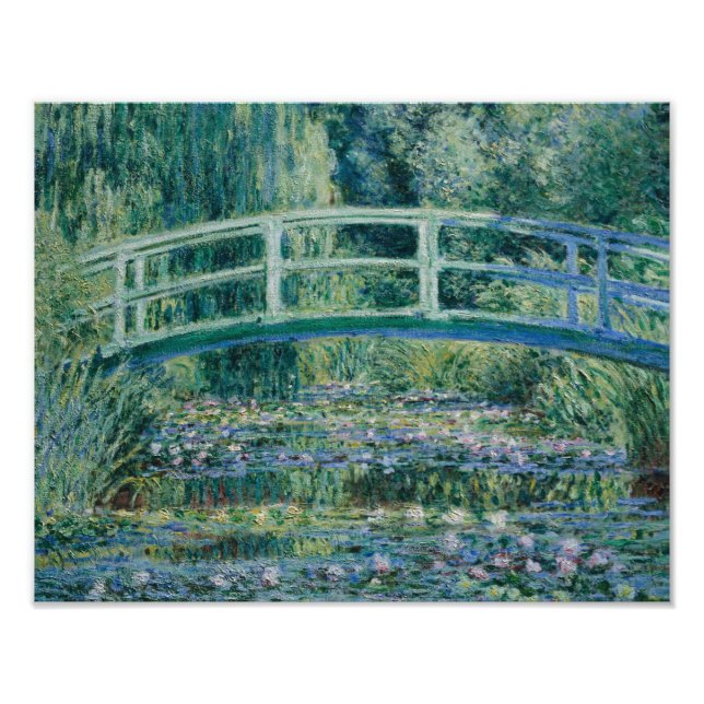 Claude Monet - Vatten Lilies och japanska bron Fototryck (Framsidan)