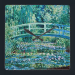 Claude Monet - Vatten Lilies och japanska bron Fyrkantig Klocka<br><div class="desc">Claude Monet - Vatten Lilies och japanska bron (1899)</div>