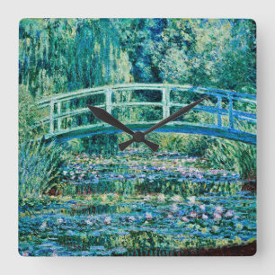 Claude Monet - Vatten Lilies och japanska bron Fyrkantig Klocka