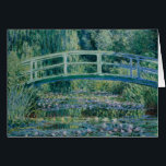 Claude Monet - Vatten Lilies och japanska bron Hälsningskort<br><div class="desc">Vatten Lilies och Japanska Bridge av Claude Monet, 1899. Claude Monet var en av grundarna av Franskens intsionistiska målare och den mest konsekventa och skickliga utövaren av rörelsens filosofi att uttrycka sin uppfattning före naturen, särskilt när det gäller plommonlandskapsmålning i luft. Begreppet ’Impressionism’ härrör från titeln på hans målning Impression,...</div>