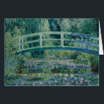 Claude Monet - Vatten Lilies och japanska bron Hälsningskort<br><div class="desc">Vatten Lilies och Japanska Bridge av Claude Monet, 1899. Claude Monet var en av grundarna av Franskens intsionistiska målare och den mest konsekventa och skickliga utövaren av rörelsens filosofi att uttrycka sin uppfattning före naturen, särskilt när det gäller plommonlandskapsmålning i luft. Begreppet ’Impressionism’ härrör från titeln på hans målning Impression,...</div>