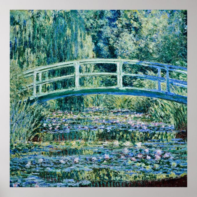 Claude Monet - Vatten Lilies och japanska bron Poster (Framsidan)
