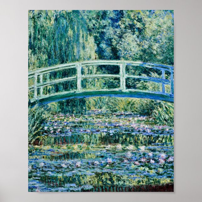 Claude Monet - Vatten Lilies och japanska bron Poster (Framsidan)