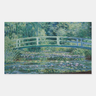 Claude Monet - Vatten Lilies och japanska bron Rektangulärt Klistermärke