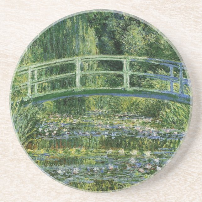 Claude Monet Vatten Lilies och japanska bron Underlägg Sandsten (Framsidan)