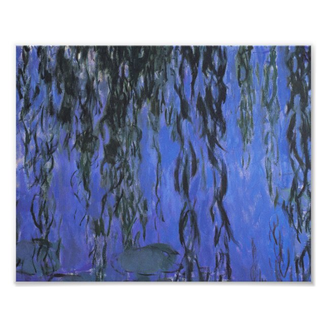 Claude Monet - Vatten-Lilies och Weeping Willow Fototryck (Framsidan)