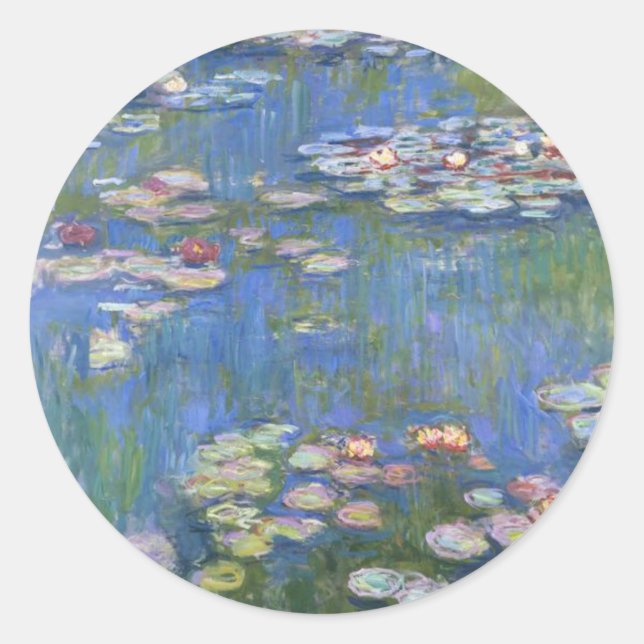 Claude Monet / Vatten Lilies Runt Klistermärke (Framsida)