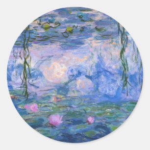 Claude Monet - Vatten Lilies Runt Klistermärke
