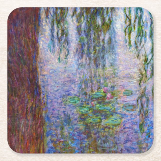 Claude Monet - Vatten Lilies Underlägg Papper Kvadrat (Framsidan)