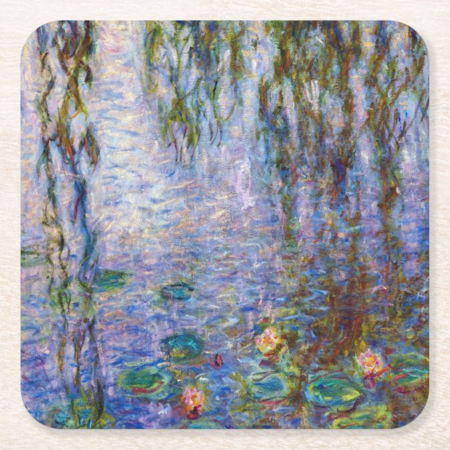 Claude Monet - Vatten Lilies Underlägg Papper Kvadrat (Framsidan)
